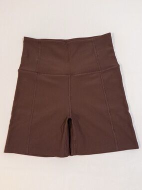 Recess Ribbed Biker Shorts Size S Brown High Waisted Buttery Soft